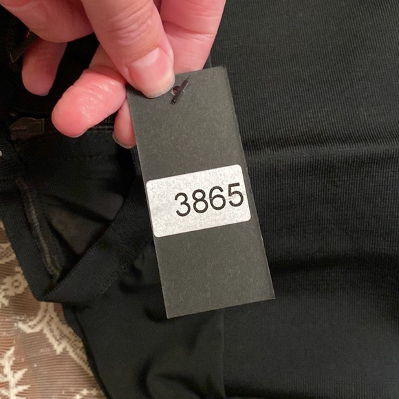 Black Mock Neck Sheer Mesh Long Sleeve Jumpsuit, HMS, Size Large. - Picture 11 of 12